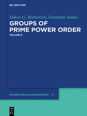 cover image of Groups of Prime Power Order. Volume 6